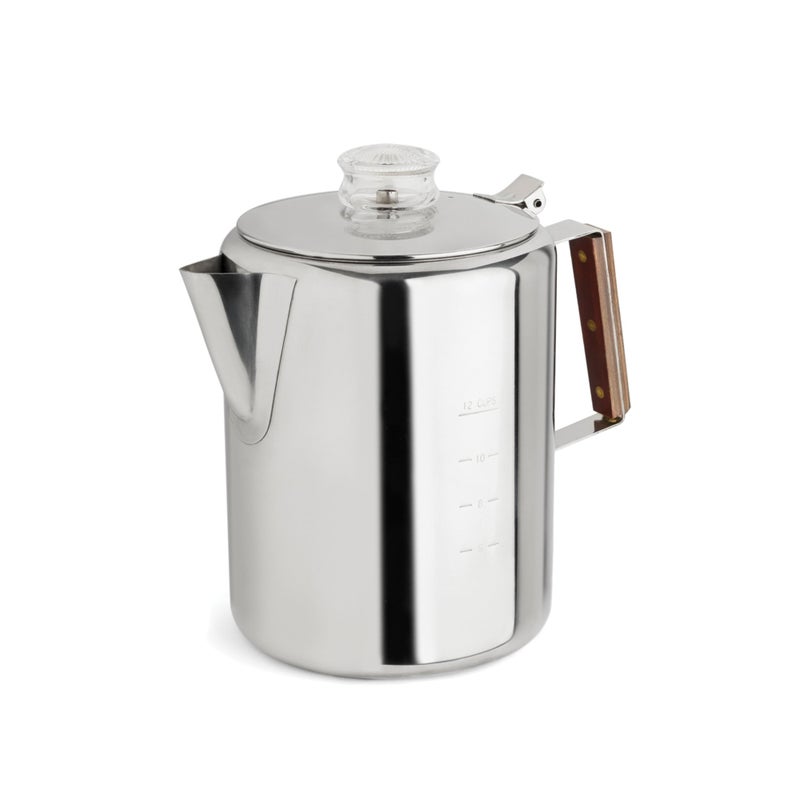 Tops 55705 Rapid Brew Stovetop Coffee Percolator, Stainless Steel, 2-12, 12-Cup, No Color - Image 1